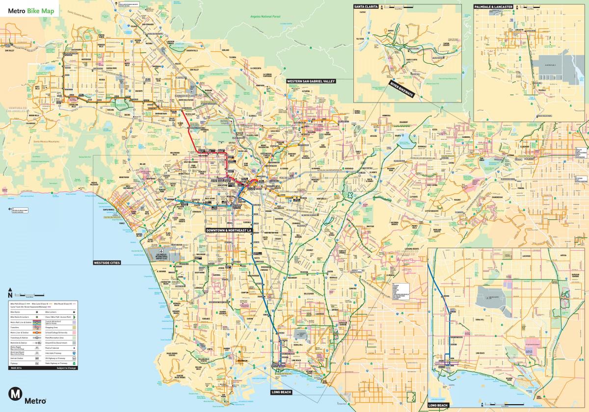 Los Angeles bike lane map
