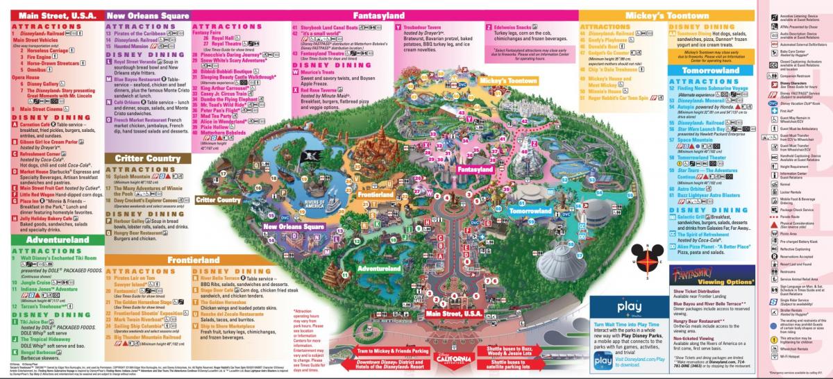 Los Angeles Disneyland park map