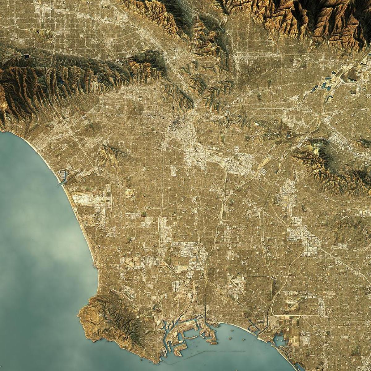 Los Angeles elevation map